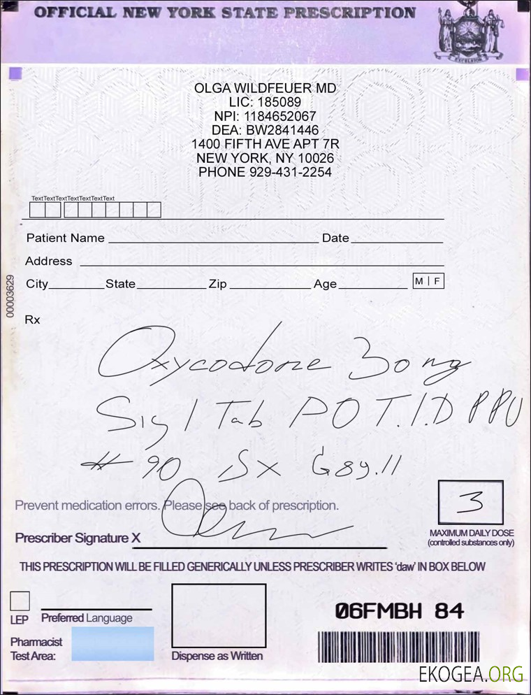 Prescription de l'État de New York aux États Unis